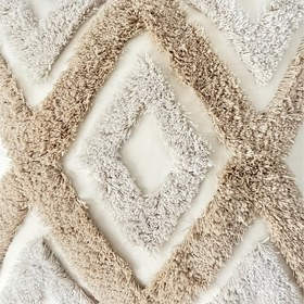 Resim Bohemian Nordic Fas Geometrik Elmas Koltuk Yastığı - Fermuarlı Makinede Yıkanabilir Peluş Sahte Kürk Minder Kılıf, Beyaz & Bej Nötr Tonlar Oturma Odası, Yatak Odası, Patio Dekoru, Yatak Odası Vurgusu, Fas Deseni, Yumuşak Dokulu 