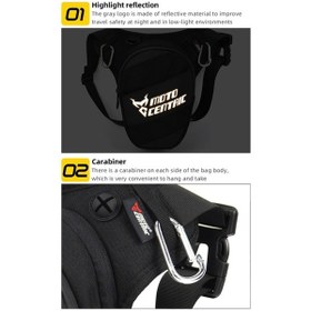 Resim Pazly Motocentrıc Siyah 1200d Su Geçirmez Motosiklet Bacak Çantası, Ayarlanabilir Bel Ve Bacak Kayışları, 28x29x12-16 Cm Boyut Siyah 