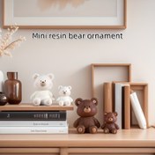 Resim 2 adet Sevimli Reçine Ayı Figürleri - Miniatur Oturan Ayı Süsleri, Bir Büyük ve Bir Küçük, Masa / Raf için Uygun, Sevimli Ayı Severi Hediyesi, Oyuncak Ev Dekorasyonu DIY Bonsai Gösterimi, Ev ve Ofis Dekoru 