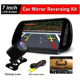 Resim Tongdashop Bileeko 7 Inç Araç Lcd Ayna Monitör Geri Görüş Park Yardımı 2 Av Girişli 