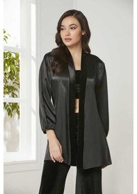 Resim Pierre Cardin 2050 Dantelli Kadife Saten 3'lü Croplu Pijama Takımı 001 