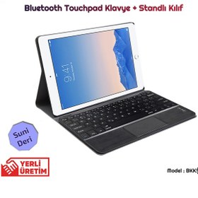 Resim iPad Uyumlu Air 2 Bluetooth Touchpad Klavyeli Standlı Kılıf - Bkk5 