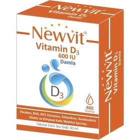 Resim Newvit Vit D3 600 Iu Damla 30 Ml 8682125462134 