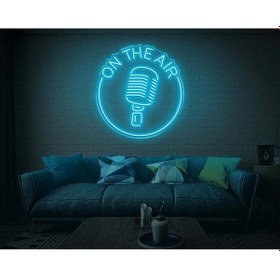 Resim Twins Led On The Air Yazılı Mikrofon Figürlü Neon Tabela Buz Mavisi Model:model:36113366 Buz Mavisi 