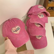 Resim Sevimli Kedi İşlemeli Ayarlanabilir Pembe Aşk Beyzbol Şapkası - Güneş Koruma, Snapback Kapama, Poliester Malzeme, Sevgililer Günü ve Günlük Kullanım İçin İdeal, Nakışlı Beyzbol Şapka 