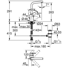 Resim Grohe Eurodisc Cosmo Tek Kumandalı Yüksek Lavabo Bataryası 230540 