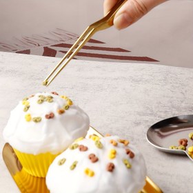 Resim 1 Adet/4 Adet Kek Süsleme Cımbızı Dekorasyon Aracı Paslanmaz Çelik 430 Moleküler Gastro-nomi Paslanmaz Çelik Araçlar Şefin Plakaj Maşası 