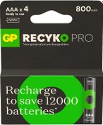 Resim GP AAA 800 mAh Şarjlı İnce Kalem Pil 4lü Paket Recyko GP AAA 800 mAh Şarjlı İnce Kalem Pil 4lü Paket Recyko