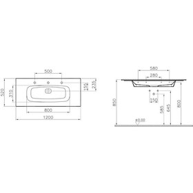 Resim Vitra Metropole Infinit Etajerli Lavabo 120 CM Beyaz M58000018003 