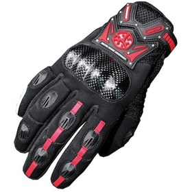 Resim Motosiklet Ve Bisiklet Eldiveni Telefon Dokunmatikli Carbon Fiber Mevsimlik Eldiven Kırmızı 