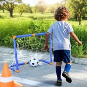Resim Taşınabilir Çocuk Futbol Kaleleri - İç ve Dış Mekan Kullanımı için Katlanabilir Plastik Futbol Çerçevesi, Mavi & Turuncu Spor Oyuncak Beyaz Ağ ile, Bahçe, Park veya Tatil Hediyeleri için Mükemmel (Cadılar Bayramı & Noel), Kızlar için Futbol Hediyeleri, Arka Bahçe Futbol Kurulumu 