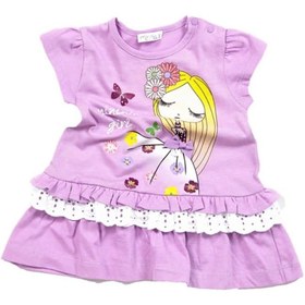 Resim Zeyland Kız Bebek %100 Pamuk&cotton Lila Renk Yazlık Fistolu Dantelli Elbise K-61m2lıu36 