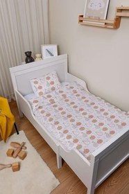 Resim Organik Çarşaflı Bebek Nevresim Takımı (100x150) - Minik Tatlı Meyveler 100 x 150 
