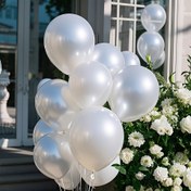 Resim 15/25/50 adet Pırıl Pırıl Beyaz Balon Seti, Düğün Balon Süslemeleri, Doğum Günü Süslemeleri, Nişan Partisi Süslemeleri, Sevgililer Günü Partisi Süslemeleri için mükemmel. 
