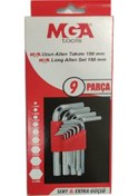 Resim Mega Allen Anahtar Takımı Uzun 180 mm Alyan Seti 9 Parça 