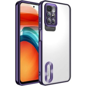 Resim Noir318 Redmi 10 Kılıf Kamera Korumalı Logo Gösteren Zore Omega Kapak - Derin Mor 