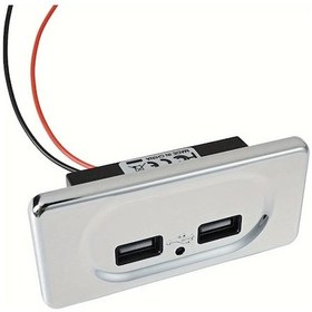 Resim Xuweiwei Krom Çift Usb Portlu Hızlı Şarj 12v Priz Motor Araç Karavan İçin 