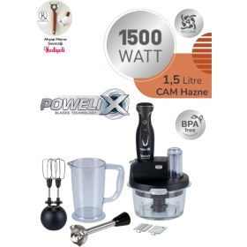 Resim Tefal Dilimleyici ve Rende 4 Bıçaklı Powelix 1500W Güç 1,5 Litre Cam Hazneli Mutfak Robotu 