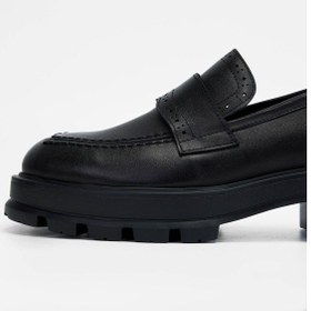 Resim Tamer Tanca Kadın Hakiki Deri Siyah Deri Loafer Ayakkabı 775 4110 Bn Ayk Sk23/24 Sıyah Dr Siyah 