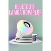 Resim Kumandalı Rgb LED Işık Bluetooth Hoparlör Ses Lambası Renkli Ampul 