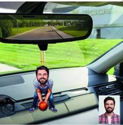 Resim Bowling Oynayan Tasarımlı Ahşap Araba Dikiz Ayna Süsü 