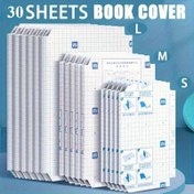 Resim 30 adet Kendinden Yapışkan Kitap Kapakları - Şeffaf S/M/L Boyutları, Izgara Desenli Çok Renkli Tasarım, Dayanıklı Plastik Koruyucu Kapaklar Okul, Ofis, Dergiler, Günlükler için - Okula Dönüş Gereçleri ve Çalışma Malzemeleri, Okul Kitap Kapakları, Dergi Koruma, Canlı Baskı, Kolay Uygulama, Ofis Çalışanları, Günlük Koruma, Renkli Tasarım, Hafif Malzeme, Ofis Uzmanları 