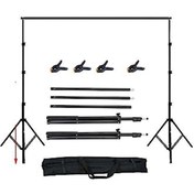 Resim FototekFotograf 3x3m Backdrop Fon Standı Stüdyo Stand Kit Taşıma Çantalı Set 3x3 Metre Fon Stant 