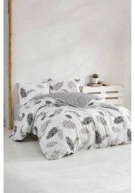 Resim Çift Kişilik Ranforce Nevresim Takımı %100 Pamuklu Yaprak Desen Çok Renkli 