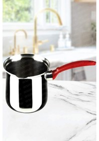 Resim Werty Home Paslanmaz Çelik 3-4 Kişiklik Cezve+ocak Cezve Küçültü 