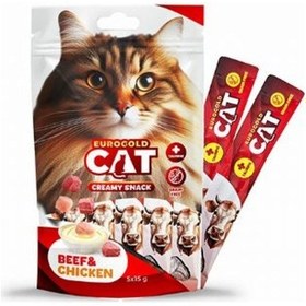 Resim Eurogold Cat Dana - Tavuk Etli Sıvı Kedi Ödülü 12'li 5 x 15 G 
