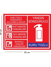 Resim Mayeka Metal Yangın Söndürücü Kuru Tozlu 20X30 cm A4 Uyarı Iş Güvenliği Levhası 