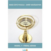 Resim Zarif Pirinç Masa Üstü Pusula Dekoratif Aksesuar 1 Adet 