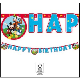 Resim Disney Lisanslı Mickey Mouse Happy Birthday Yazısı Banner Parti Süsü Doğum Günü Afişi Tüm Yaşlar 