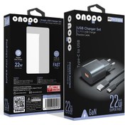 Resim onopo Android Xiaomi Ve Samsung Uyumlu Hızlı Şarj 22w Usb Hızlı Şarj Aleti Seti Esnek Type-c Kablo - M9 