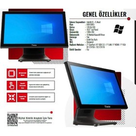 Resim Tıwox Tp 4950 İ5 5 Nesil 8gb Ram 128 Ssd 18,5'' Endüstriyel Pos P 