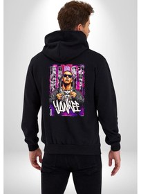 Resim Angemiel Daddy Yankee Müzik Star Kadın Erkek Siyah Kapüşonlu Fermuarlı Baskılı Hırka Sweatshirt Siyah 