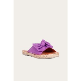 Resim Bueno Shoes Lila Deri Kadın Düz Terlik 