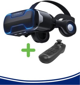 Resim VR Shinecon G02ed 3d Kulaklıklı Sanal Gerçeklik Gözlüğü 4.7-6.6 Inç & Sh-b03 Bluetooth Uzaktan Kumanda Seti 