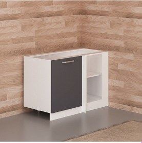 Resim Minar Mutfak Alt Modül 1k1r 120cm Köşe Dolap Beyaz/antrasit - A1 