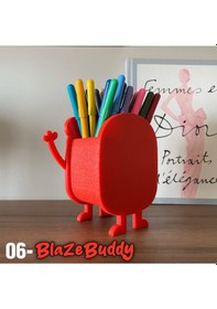 Resim Blazebuddy Kırmızı Enerjik Canavar Kalemlik Masa Üstü Düzenleyici 