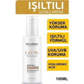 Resim Dermaderm Glow & Shimmer Simli Güneş Kremi SPF50 100 G 