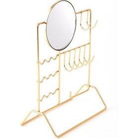 Resim Metal Aynalı Takı Askısı - Sarı - 19,5x27x10 Cm 