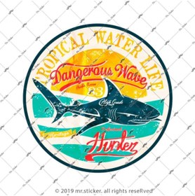 Resim Bay Etiket Msl128 Eskitme Desenli Tropikal Sular Etiketi 