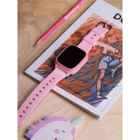 Resim Pembe Akıllı Çocuk Saati, Gps ve Sim Kartli, Güvenli ve Eğlenceli Kullanım 