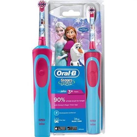 Resim Oral-B Frozen Serisi Çocuk Şarjlı Diş Fırçası 3+ Yaş (Fuşya-Mavi) 