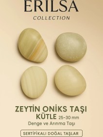 Resim Sertifikalı Zeytin Oniks Taşı Kütle 25 30 Mm Denge Ve Arınma Ta 