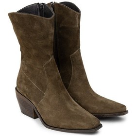 Resim Deery Kadın Hakiki Süet Haki Western Bot - Z1564zhakc01 Haki 