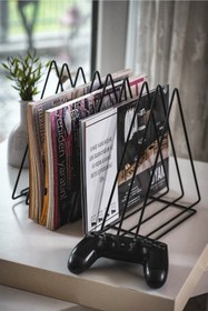 Resim TOPRAK E-TİCARET Metal Dergilik Ve Klasör Ayracı Çok Amaçlı Üçgen Dergilik Masa Üstü Organizer 