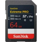 Resim Sandisk Extreme Pro 64gb 300/300mb/s Sdxc V90 Uhs-ii U3 8k/4k Uhd Hafıza Kartı Sdsdxdm-064g-gn4in 