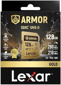 Resim Lexar Profesyonel ARMOR GOLD 128GB UHS-II V60 SDXC Hafıza Kartı 